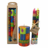 Tall Hand Painted Candles - Three in Box - Shahida Design