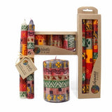 Set of Three Boxed Tall Hand-Painted Candles - Indaeuko Design