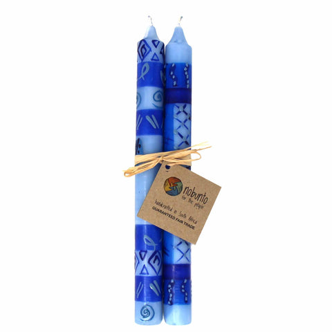 Tall Hand Painted Candles - Pair -Feruzi Design