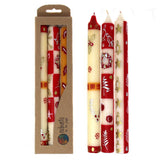 Tall Hand Painted Candles - Three in Box - Kimeta Design