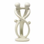 Natural 10-inch Tall Soapstone Family Sculpture - 2 Parents 2 Children