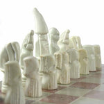 Hand Carved Soapstone Maasai Chess Set - 14" Board
