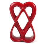 Double Heart 6 inch Red