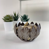 Decorative Drum Art Bowl or Votive, Mango Leaf