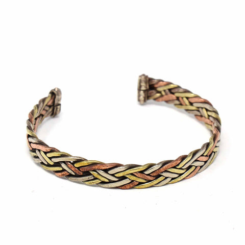 Copper and Brass Cuff Bracelet: Healing Weave