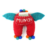 Hand Felted One-Eyed Red Tooth Monster with Wings