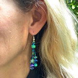 Beach Ball Earrings - Green Blue