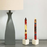 Tall Hand Painted Candles - Pair - Damisi Design