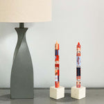 Hand Painted Candles in Uzushi Design (three tapers)