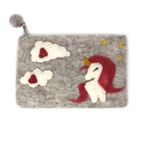 Hand Crafted Felt Unicorn Pouch
