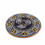 Handmade Pottery 8" Trivet or Wall Hanging, Blue