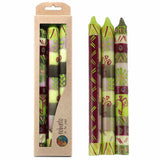 Hand Painted Candles in Kileo Design (three tapers)
