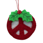 Red Peace Sign Ornament