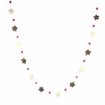 Hand Crafted Felt from Nepal: Stars Garland, Grey/Pink